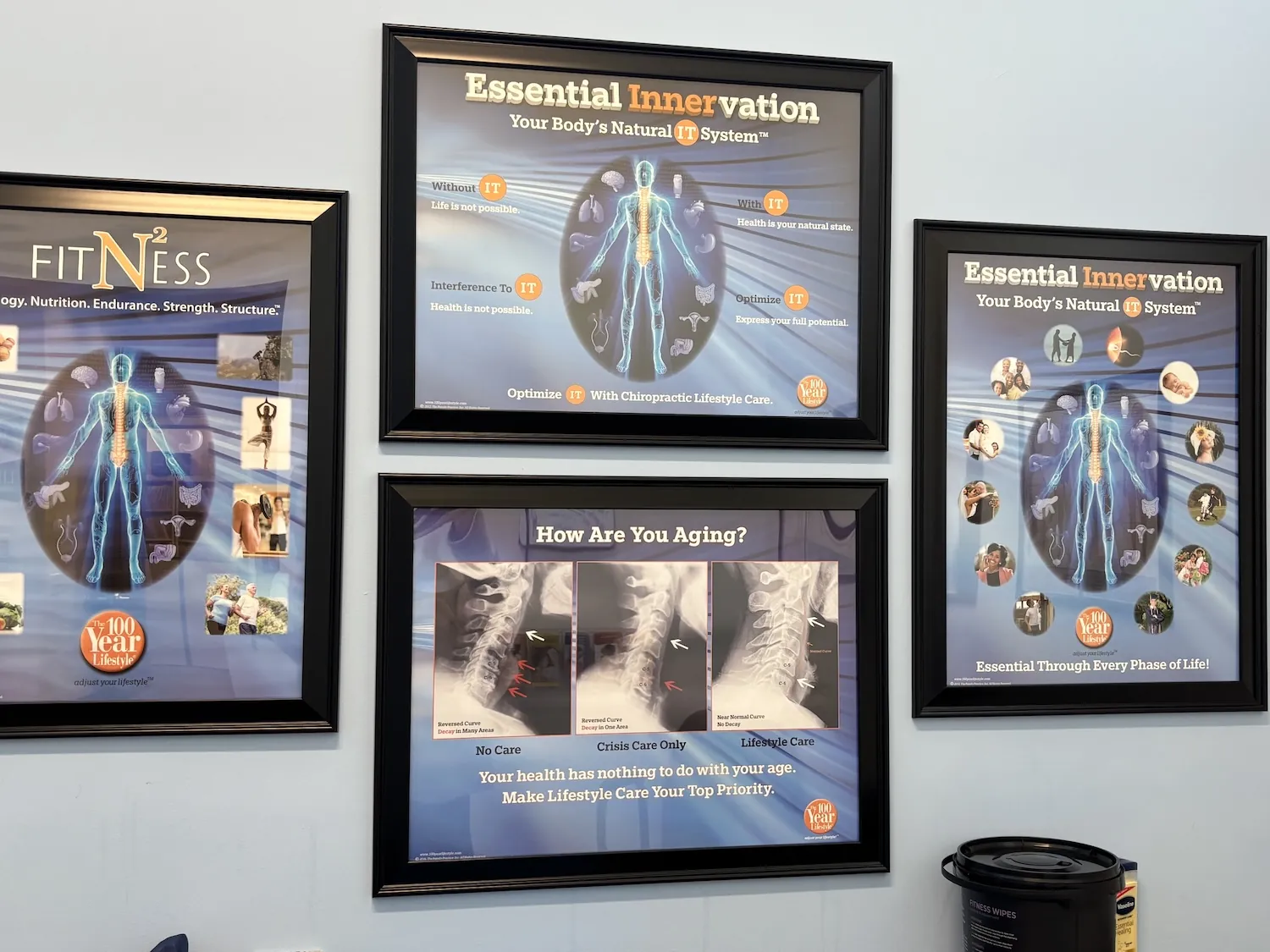 Essential Innervation posters in the office