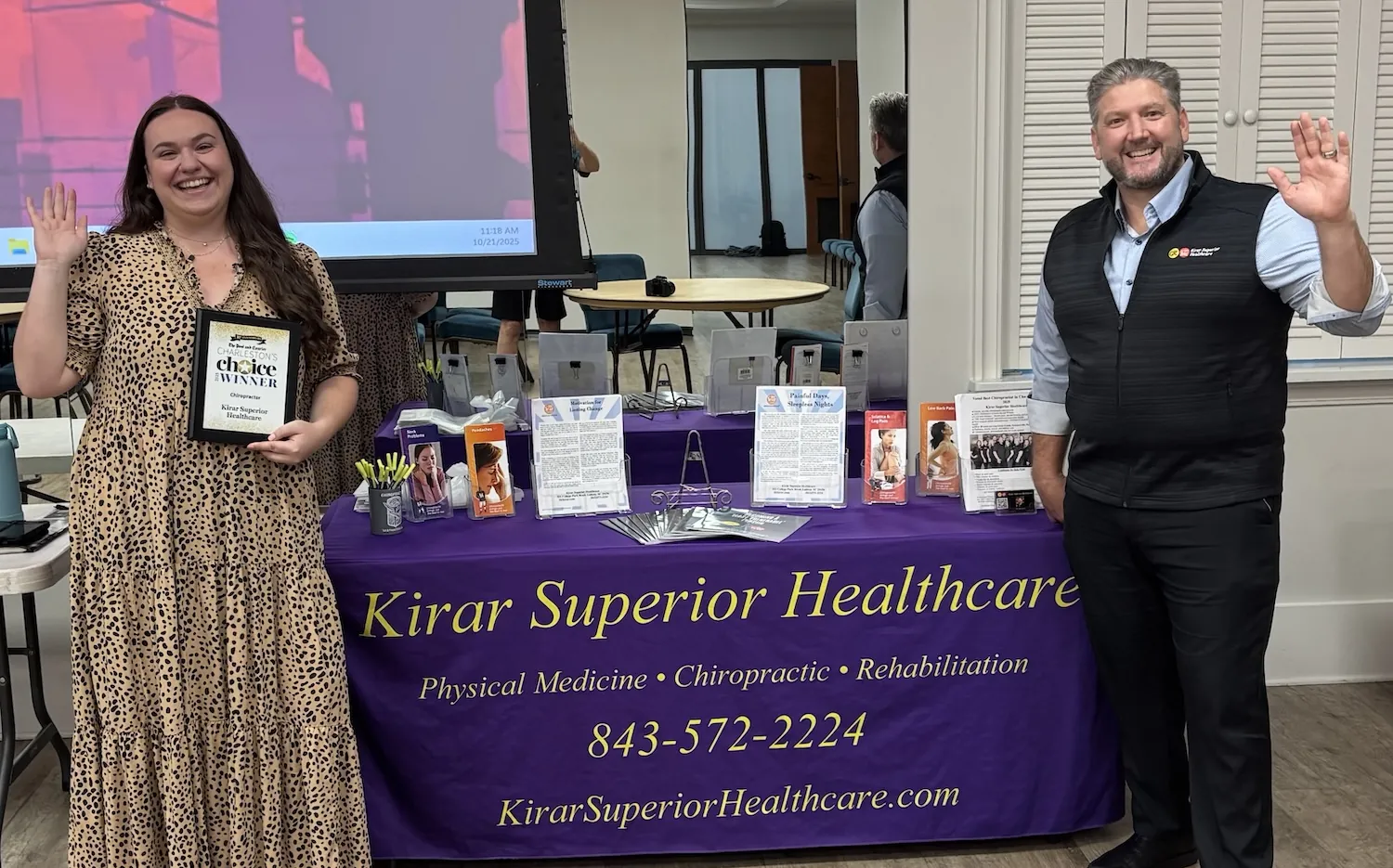 Dr. Vance Kirar at a Kirar Superior Healthcare event table