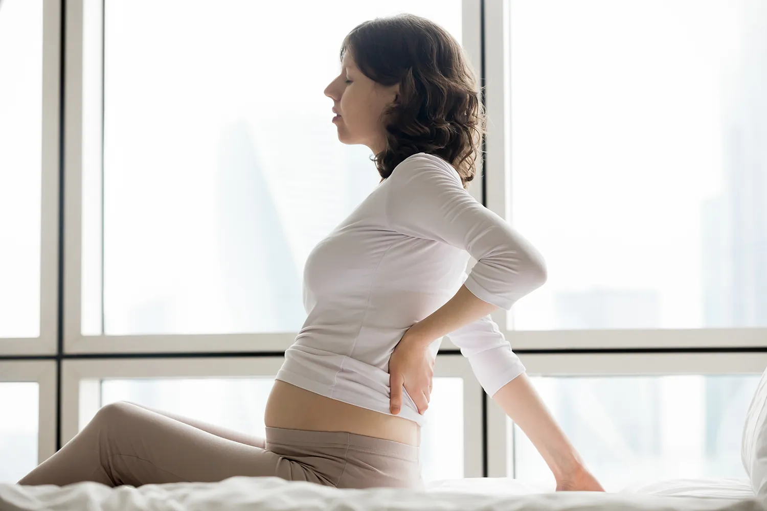Pregnant woman with lower back pain